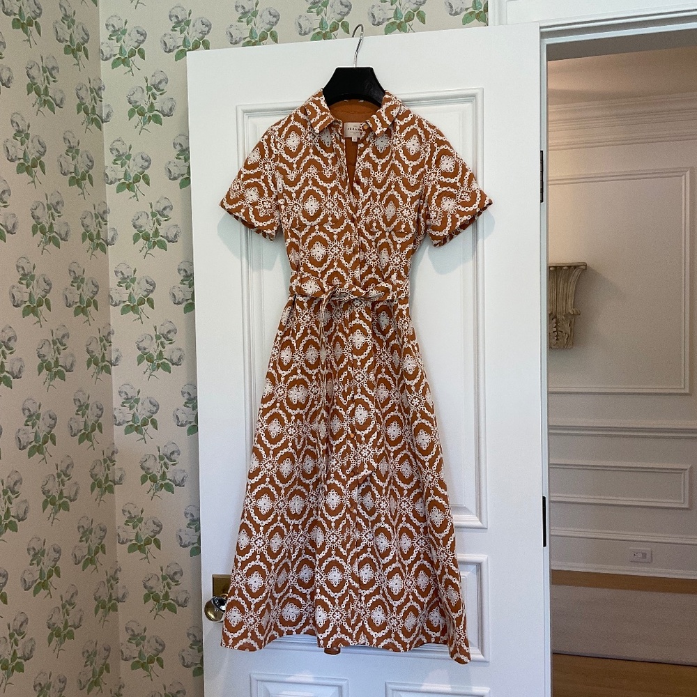 Sezane Eyelet Shirt Dress